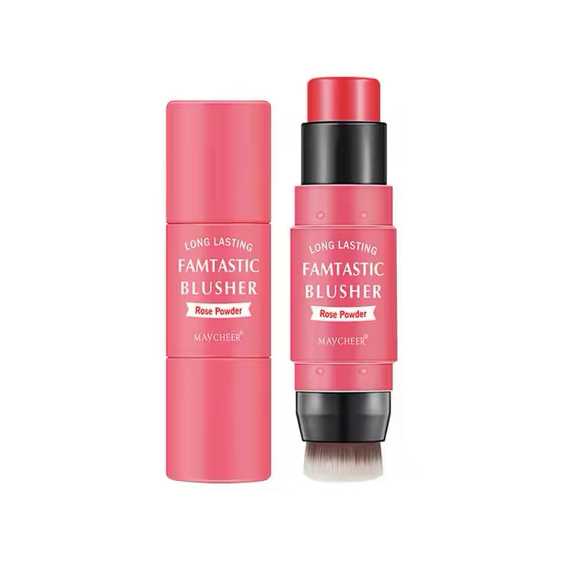 Double Ended Blush Stick With Brush, Waterproof Facial Makeup, Face Moisturizing Brighten Blusher Double Ended Blush Stick With Brush, Waterproof Facial Makeup, Face Moisturizing Brighten Blusher